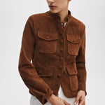 RAG & BONE Mercer Suede Blazer in Brown