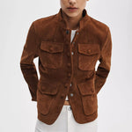 RAG & BONE Mercer Suede Blazer in Brown