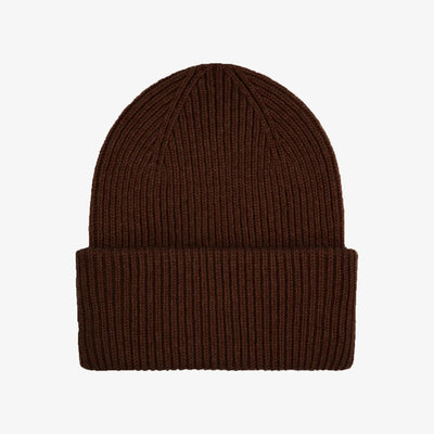 COLORFUL STANDARD Merino Wool Beanie Hat in Coffee Brown