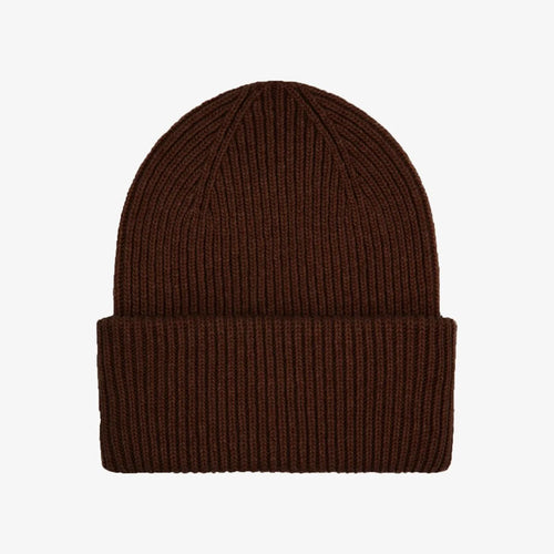 COLORFUL STANDARD Merino Wool Beanie Hat in Coffee Brown