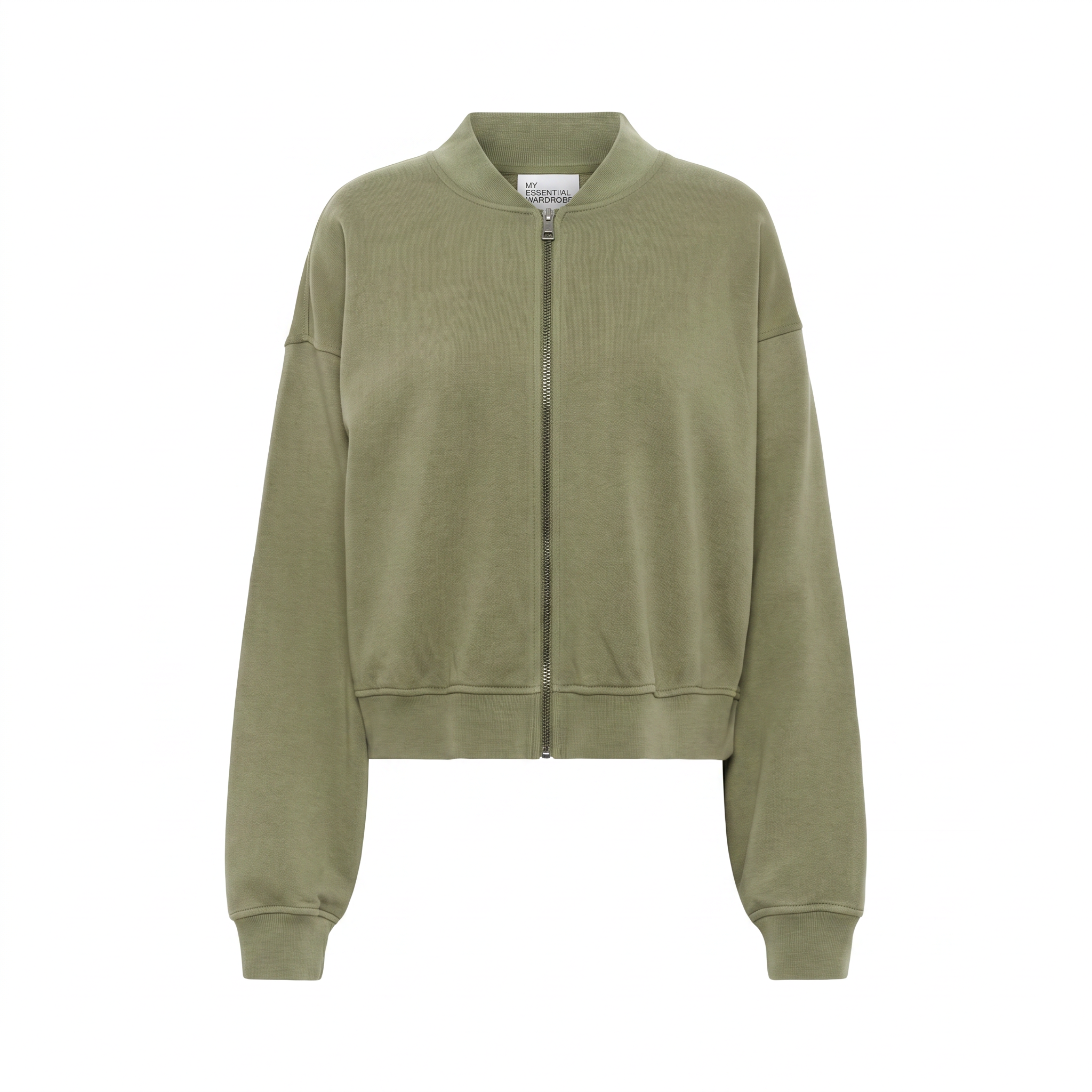 MY ESSENTIAL WARDROBE MetaMW Short Sweat Jacket in Olive Night Wash