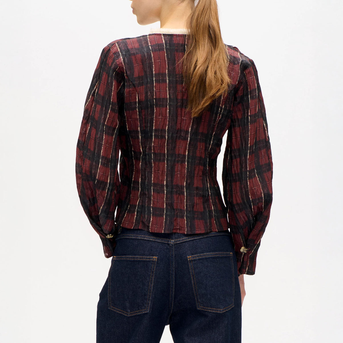 BAUM UND PFERDGARTEN Millea Jacket in Dark Red Check