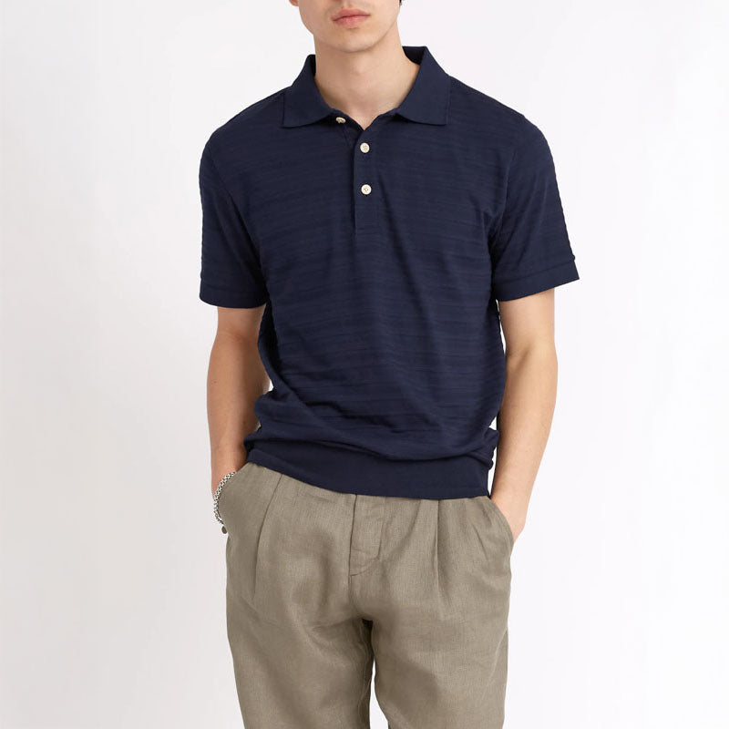 OLIVER SPENCER Glendale Polo Shirt Dorine in Navy