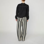 STELLA NOVA Moon and Star Embroidered Blouse in Black