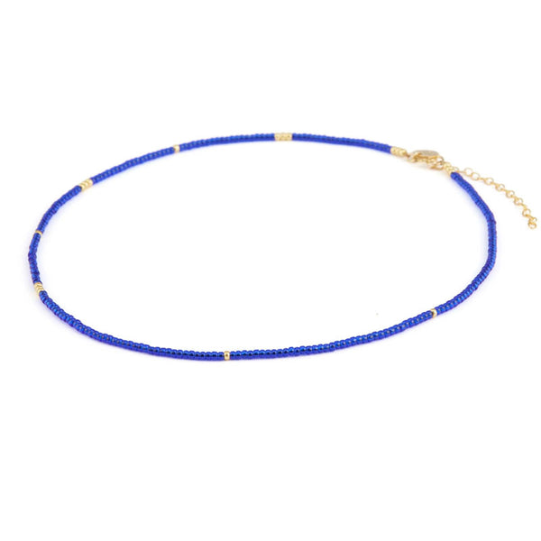 WANDERLUST LIFE Beaded Necklace in Morocco Blue