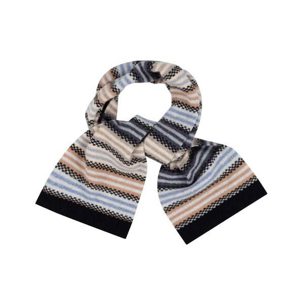QUINTON & CHADWICK Multi Stripe Small Scarf  in Fossil