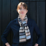 QUINTON & CHADWICK Multi Stripe Small Scarf  in Fossil