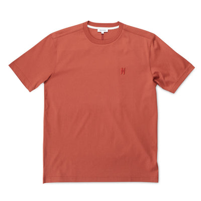 NORSE PROJECTS Johannes Organic N Logo T Shirt in Red Ochre