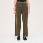 ROSSO35 Wide Leg Cords in Moss Green