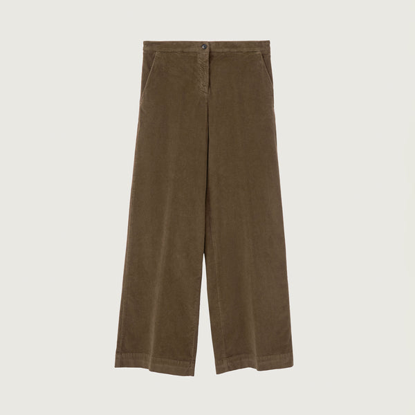 ROSSO35 Wide Leg Cords in Moss Green