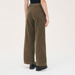 ROSSO35 Wide Leg Cords in Moss Green