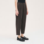 ROSSO35 Garment-Dyed Elasticated Trousers in Chocolate