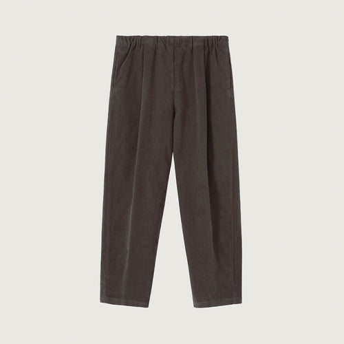 ROSSO35 Garment-Dyed Elasticated Trousers in Chocolate