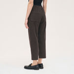 ROSSO35 Garment-Dyed Elasticated Trousers in Chocolate