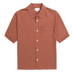 NORSE PROJECTS Rollo Cotton Linen S/S Shirt in Red Clay
