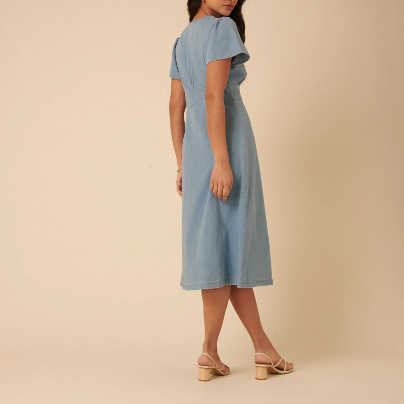 NOBODYS CHILD Rosie Midi Dress in Denim