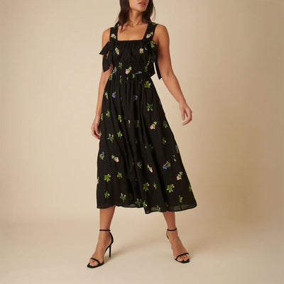 NOBODYS CHILD Dallas Midi Dress in Black