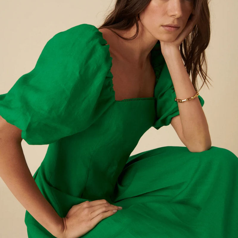 NOBODYS CHILD Demi Midi Dress in Green