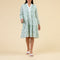 HANDPRINT DREAM APPAREL Mirage Broderie Anglaise Dress with Sleeves in White/Mint