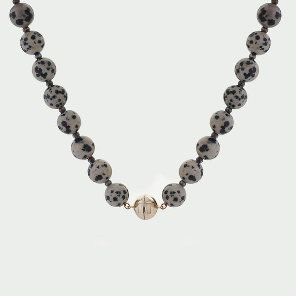 Tutti & Co Jasper Small Beaded Necklace in Black
