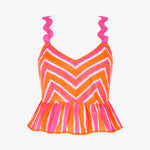 PINK CITY PRINTS Puglia Top in Neon Sunset