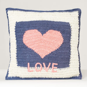 Neve Crochet Cushion in Love