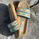 LES MAURICETTES Nicole Sandals in Pink/Yellow
