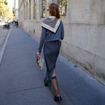 LE SCARF No. 1 / Cream & Black / 65x65