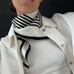 LE SCARF No. 1 / Cream & Black / 65x65
