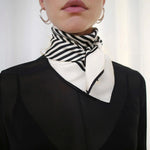LE SCARF No. 1 / Cream & Black / 65x65