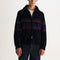WAX LONDON Norris  Zip Funnel Neck Brush Bold Stripe Jumper in Black/Multi