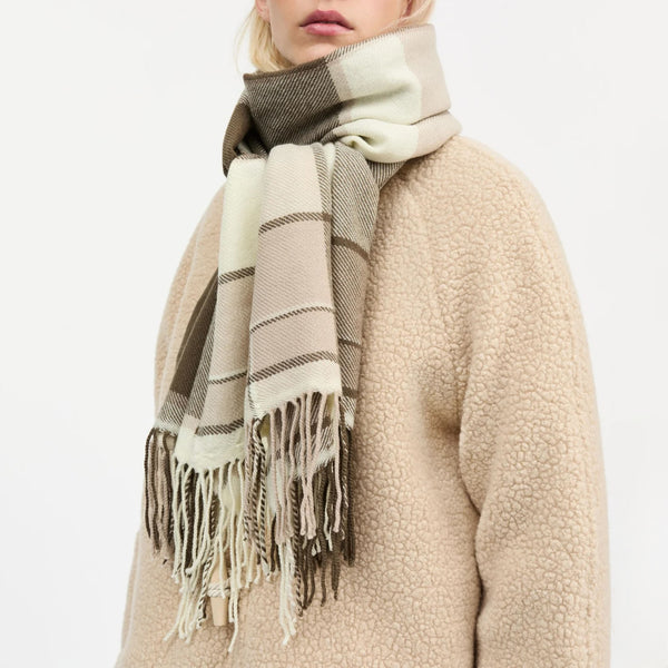 SKALL Nelle Scarf in Brown/Ecru Check