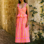 PINK CITY PRINTS Puglia Top in Neon Sunset