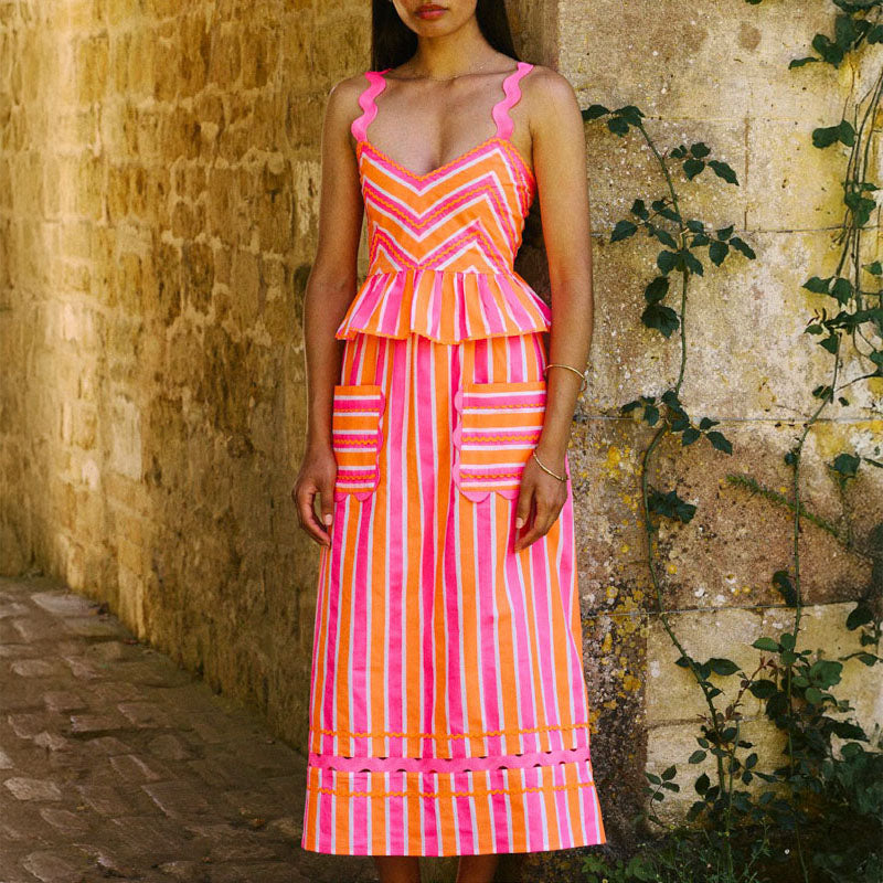 PINK CITY PRINTS Puglia Top in Neon Sunset