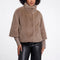 RINO & PELLE Nesrin Faux Fur Jacket with Rib Cuffs in Mocha Latte