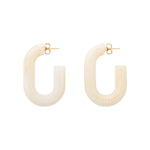 VANESSA BARONI New Oval Earrings in Pearl Marble