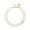 VANESSA BARONI New Oval Necklace with Gold in Pearl Marble