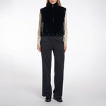 RINO & PELLE Nikki Short Faux Fur Waistcoat in Black