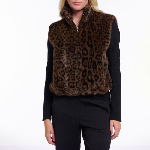 RINO & PELLE Nikki Short Waistcoat in Leopard