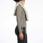 RINO & PELLE Nura Reversible Bib with Faux Fur in Birch