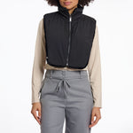 RINO & PELLE Nura Reversible Bib with Faux Fur in Black