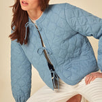 NOBODYS CHILD Chambray Quilted Jacket in Blue
