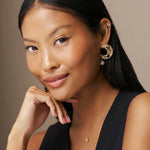 ORELIA Molten Moon & Pearl Drop Statement Earring