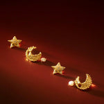 ORELIA Molten Moon & Pearl Drop Statement Earring