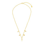 ORELIA Micro Pave Heritage Charm Necklace in Crystal