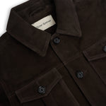 OLIVER SPENCER Shawcross Suede Jacket in Chocolate