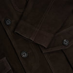 OLIVER SPENCER Shawcross Suede Jacket in Chocolate