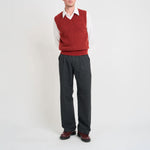 OLIVER SPENCER Graves V Neck Vest in Rosen/Rust