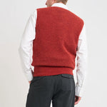 OLIVER SPENCER Graves V Neck Vest in Rosen/Rust