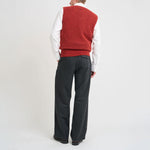 OLIVER SPENCER Graves V Neck Vest in Rosen/Rust